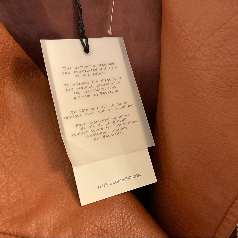 7 For All Mankind Vegan Leather Jacket - NWT - Medium - Picture 7 of 14